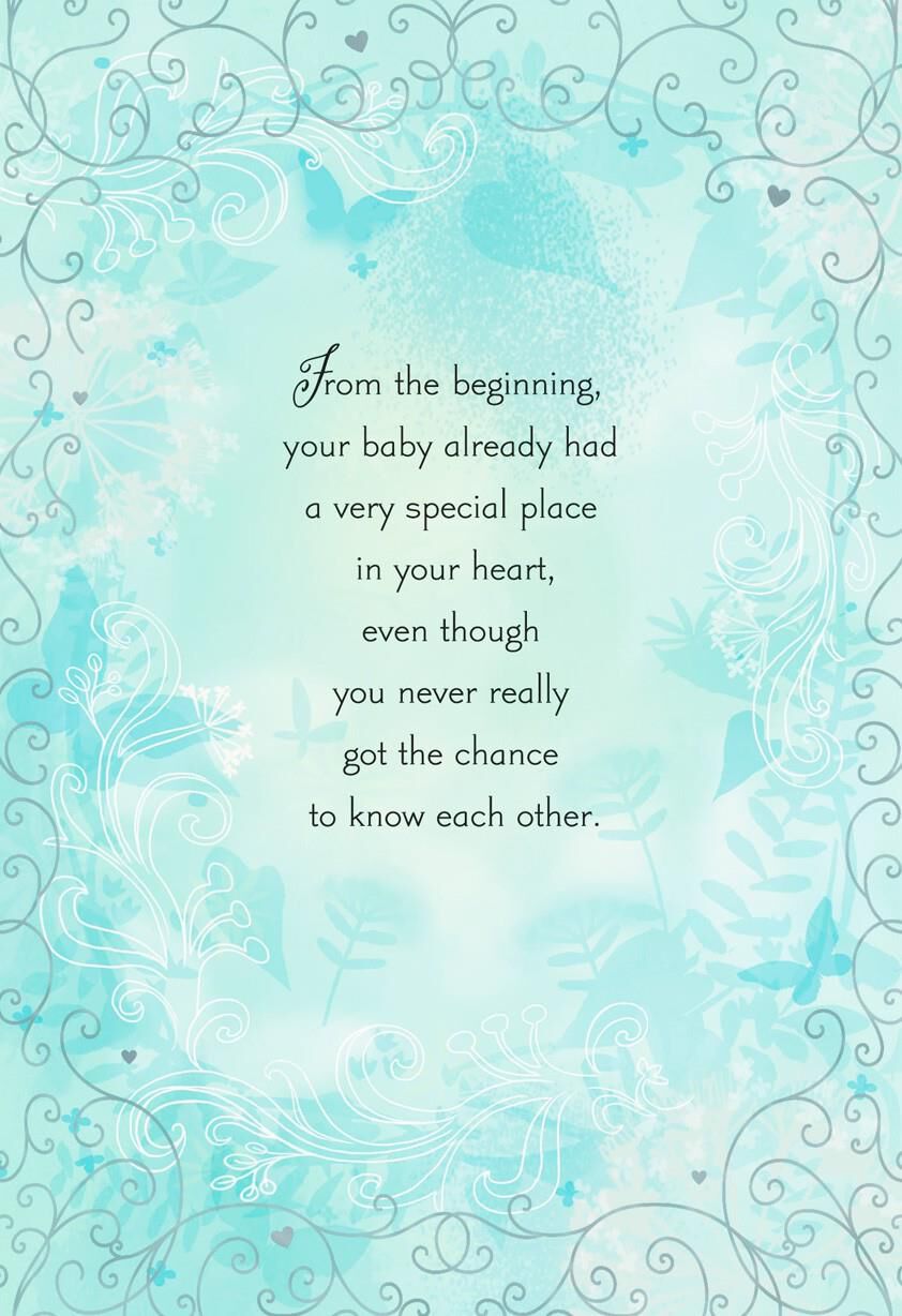 Place in Your Heart Loss of Baby Sympathy Card