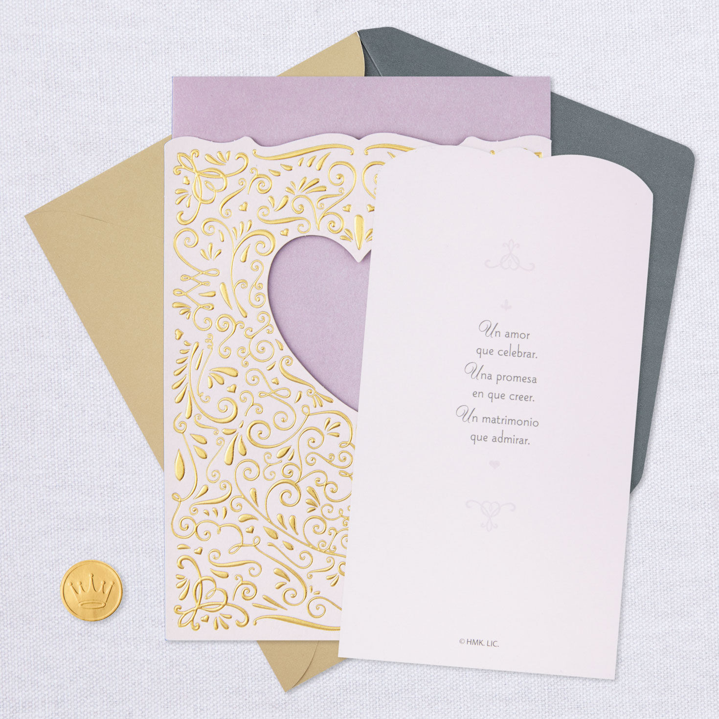 Heart of Our Family Spanish-Language Anniversary Card for Pap&aacute; & Mam&aacute; With Keepsake Sentiment, , large image number 6