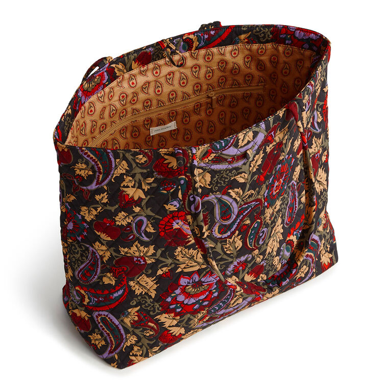 Vera Bradley Tote Bag in Brown Paisley Floral  image number 4