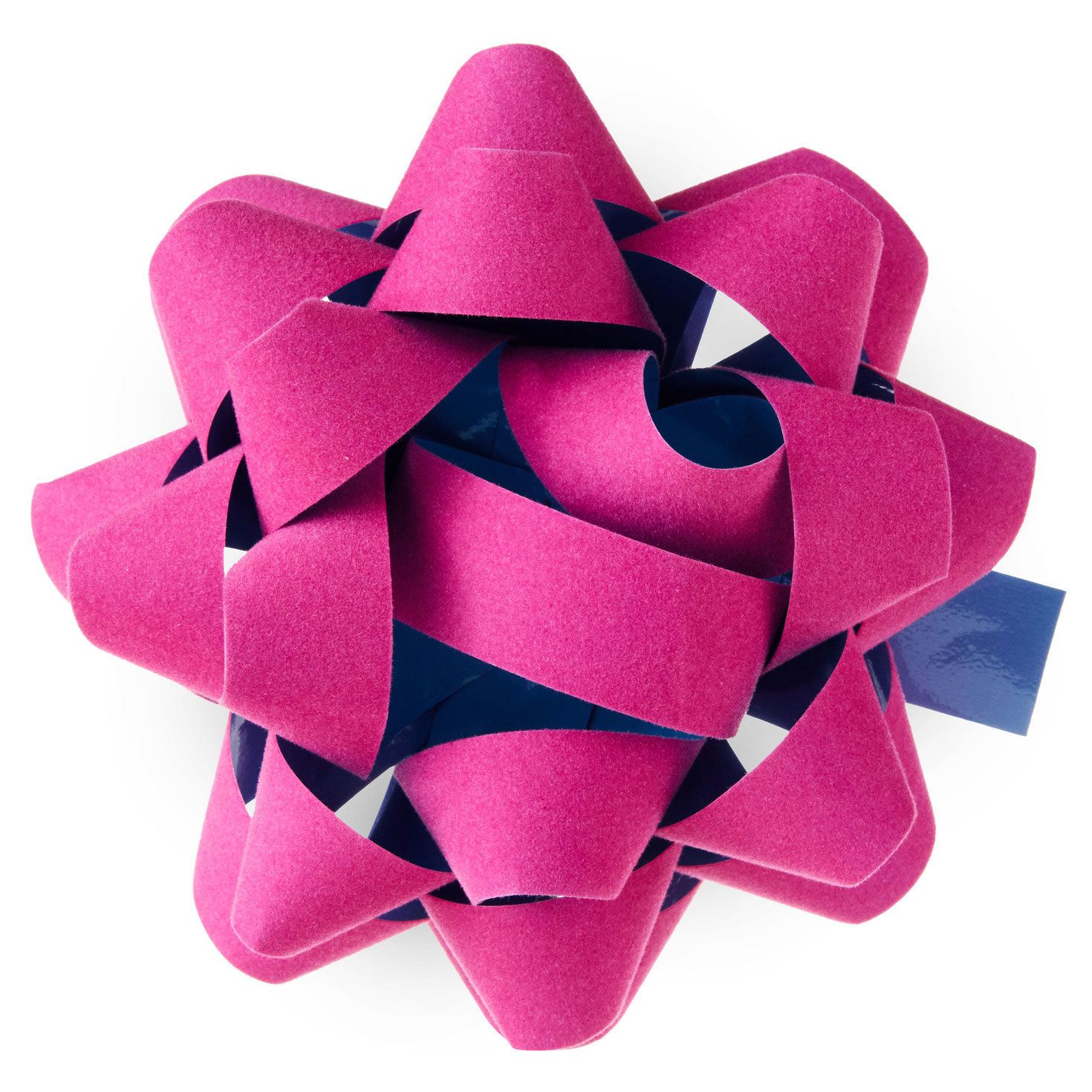 4.6" Pink Flocked Gift Bow