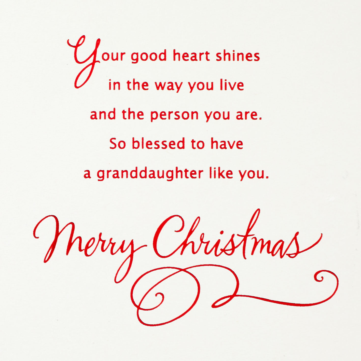 White Tree With Snowflake Granddaughter Christmas Card Sentiment image number 2