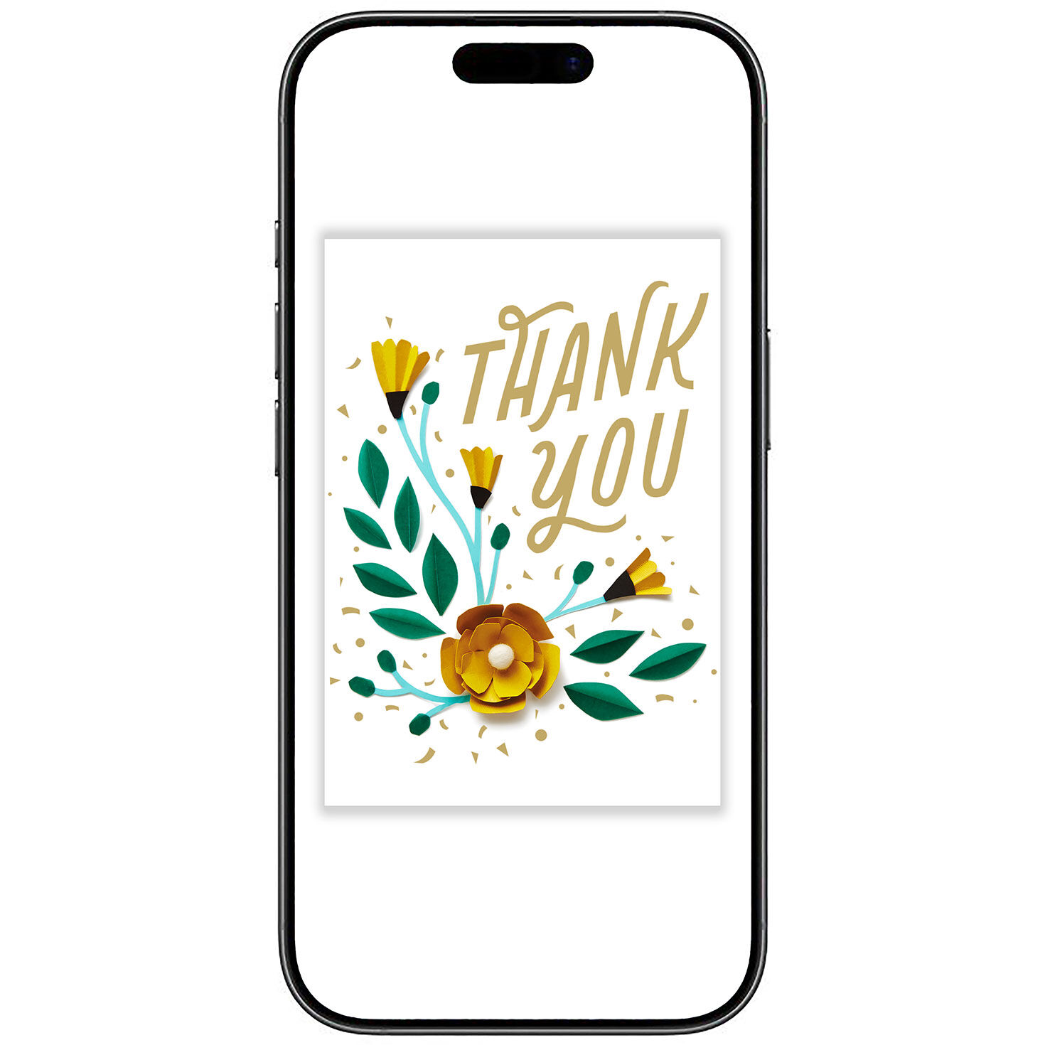 DTR Yellow Floral Thank You eCard