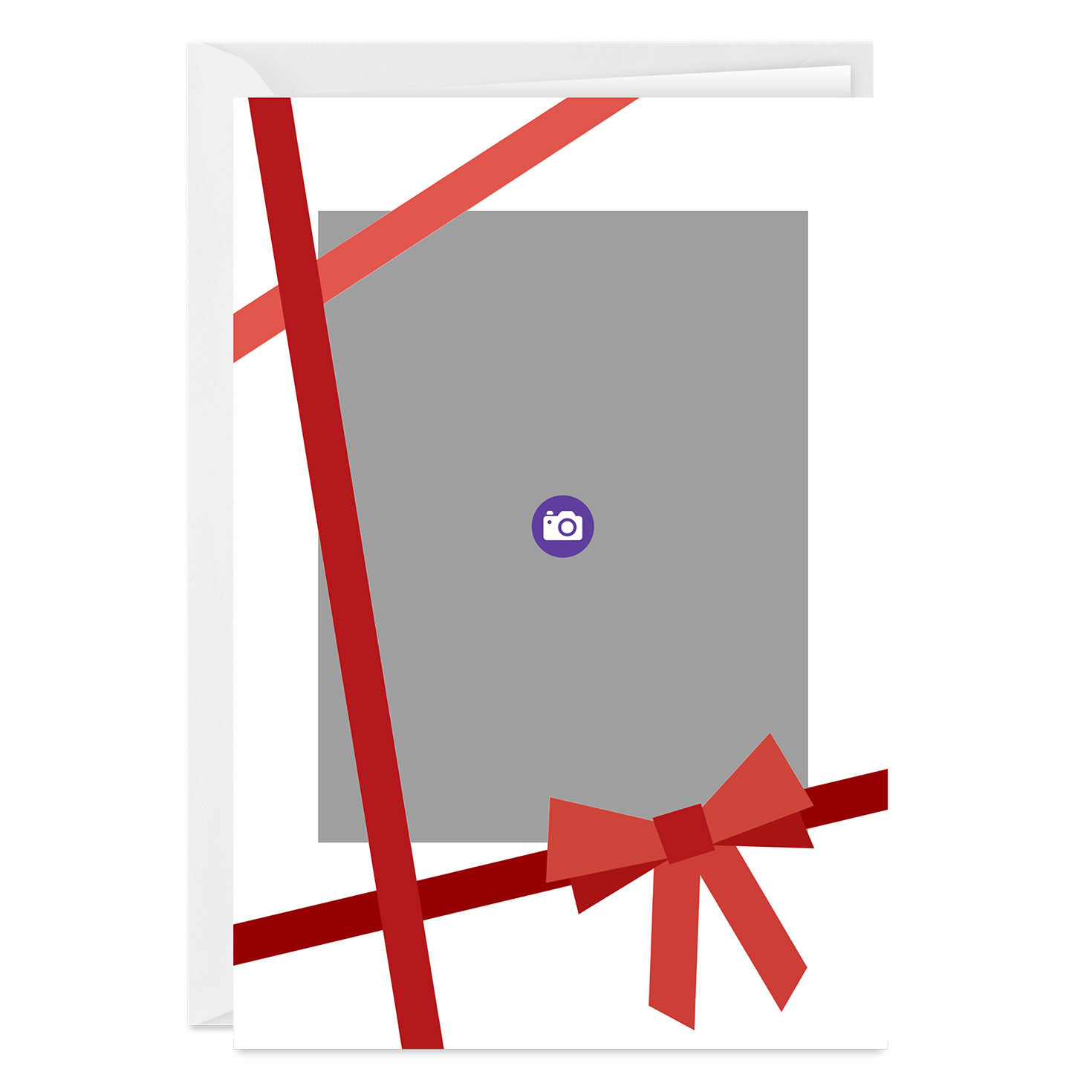 Modern Red Bow Custom Holiday Card, , large image number 3