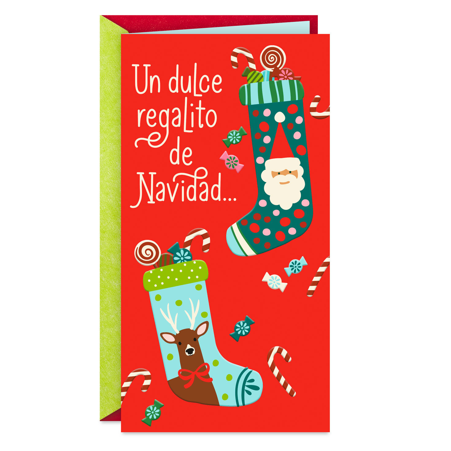 Sweet Little Gift Spanish-Language Money Holder Christmas Card for Kids