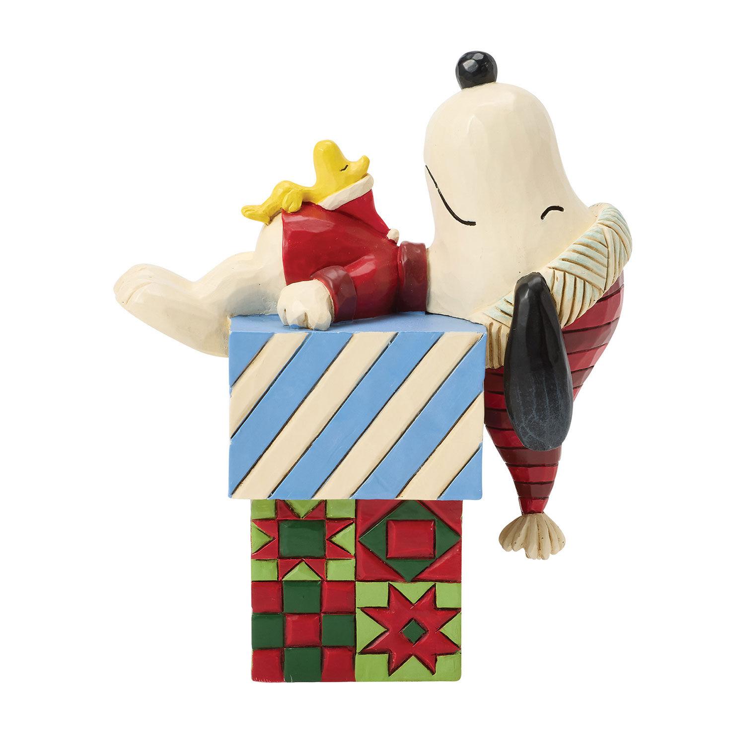 Jim Shore Snoopy Woodstock Sleeping on Gifts Statue side image number 3