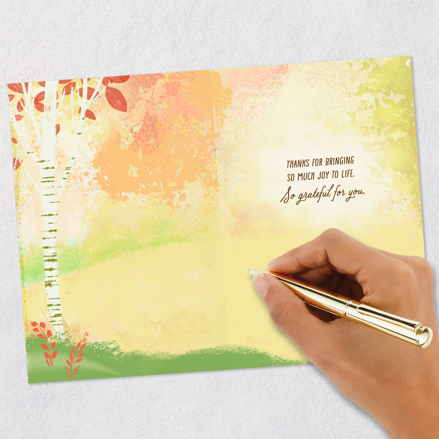 Birch Trees Thank You Card for Daughter Signing card image number 6