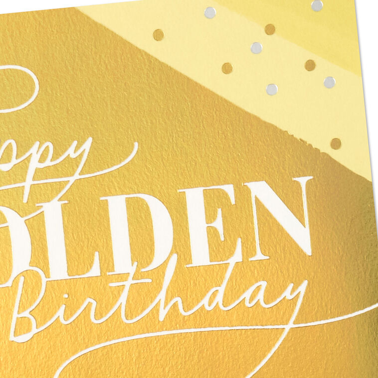 Gold Stripes and Dots Golden Birthday Card Card Front Detail image number 4