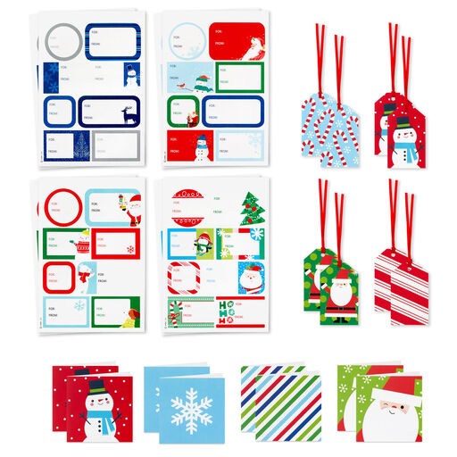 Cute and Colorful Christmas Gift Tag Kit, Set of 80, 