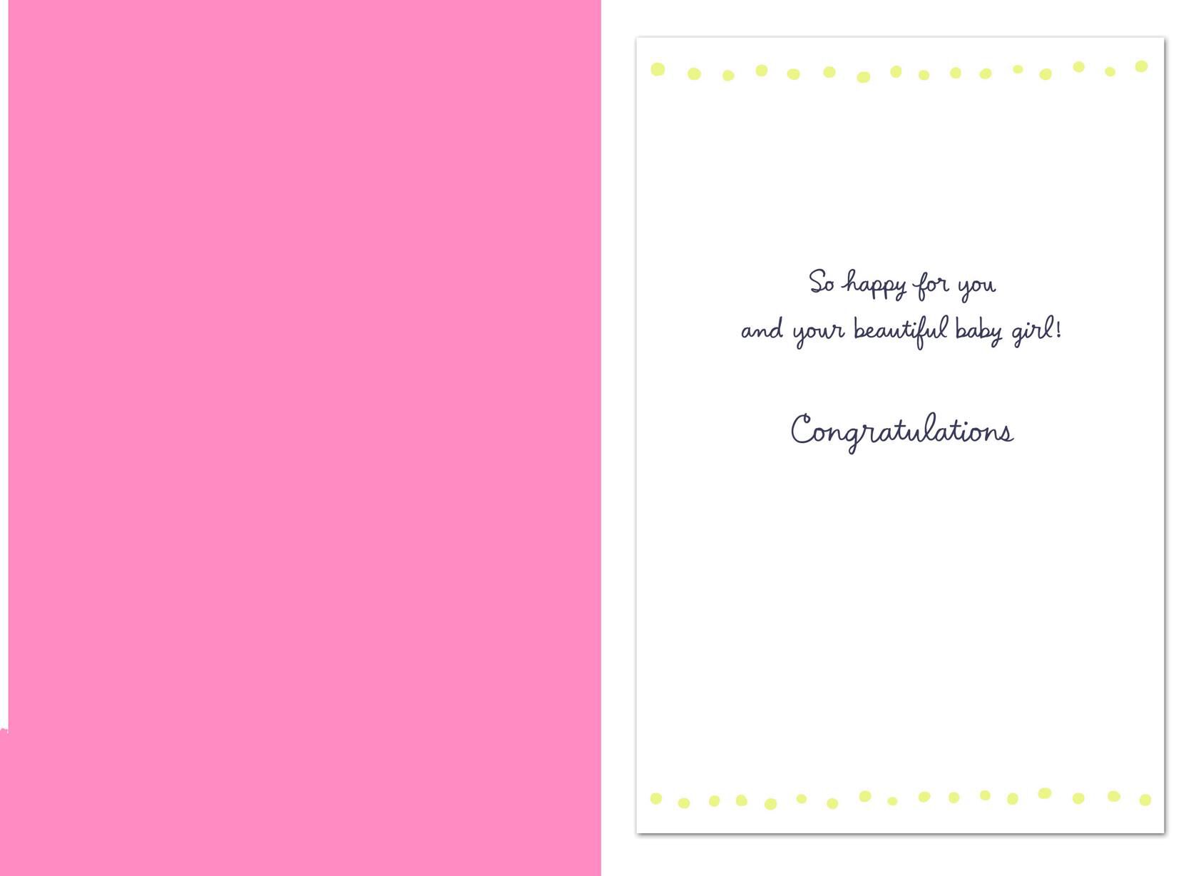 Toy Blocks New Baby Girl Card
