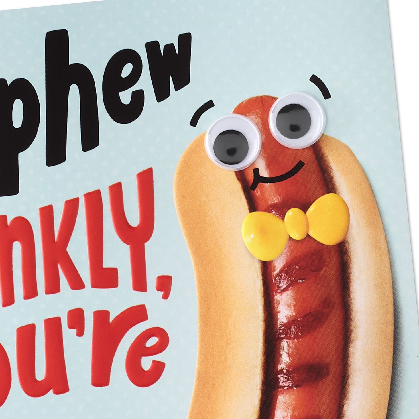 Hot Dog Puns Funny Nephew Birthday Card Card Front Detail image number 5
