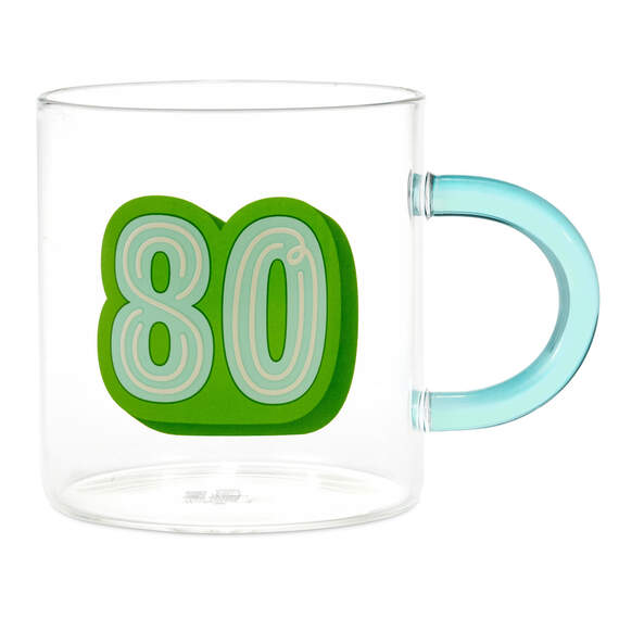 Glass 80th Birthday Mug, 17.5 oz., , large image number 1