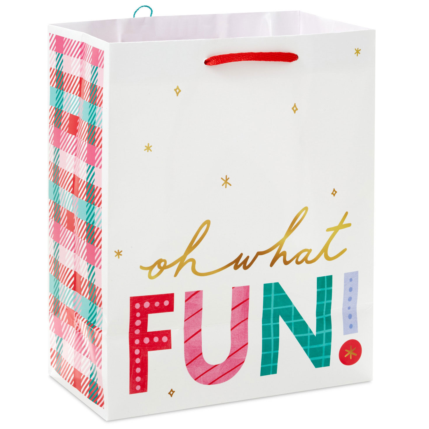 9.6" Disco Ball Ornament on White Medium Christmas Gift Bag for only USD 3.49 | Hallmark