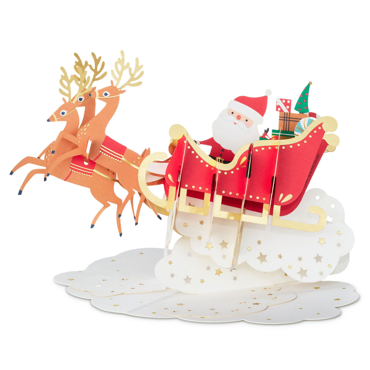 Santa's Sleigh Christmas Pop-Up Gift Topper