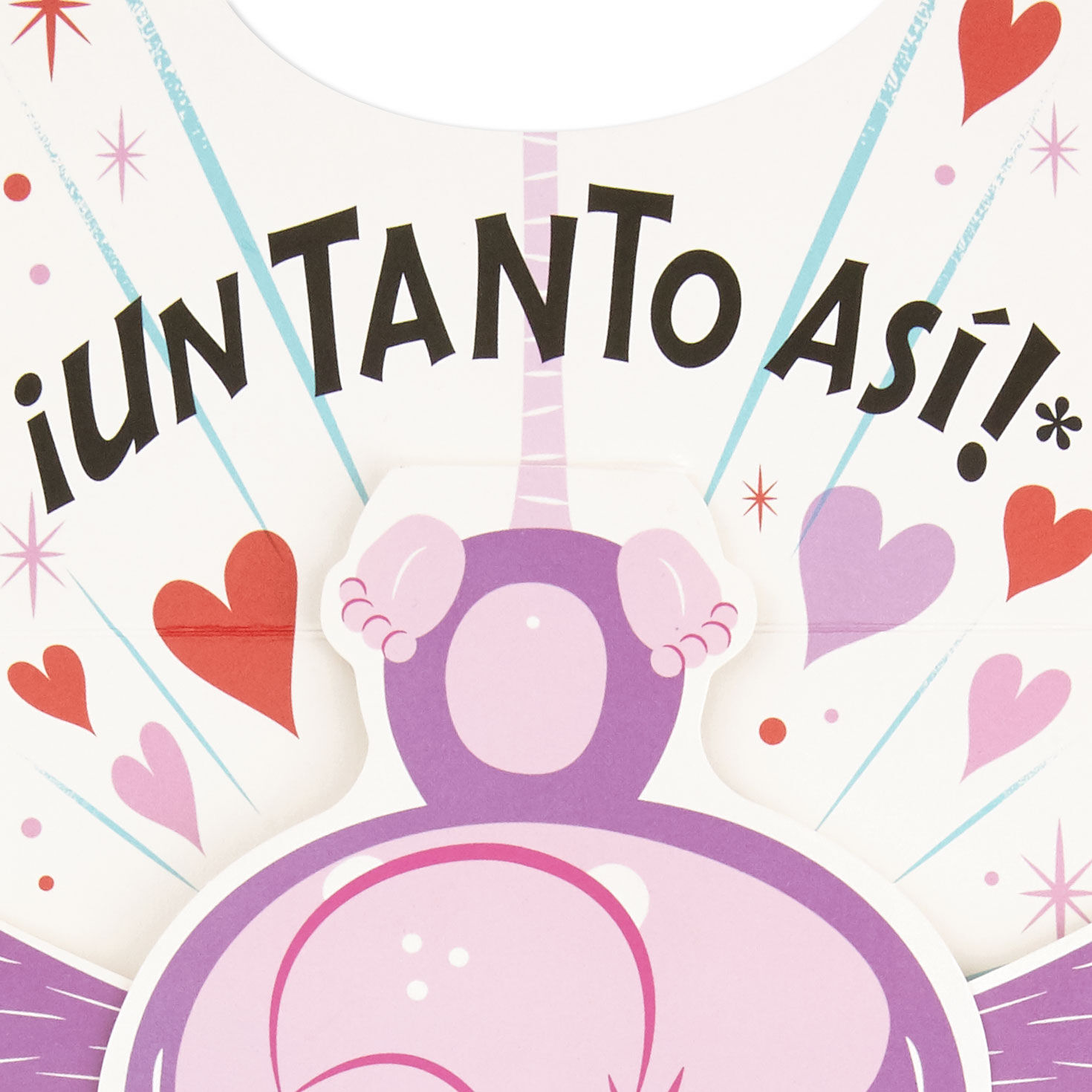 Hugging Opossum Funny Pop-Up Valentine's Card in Spanish  image number 3