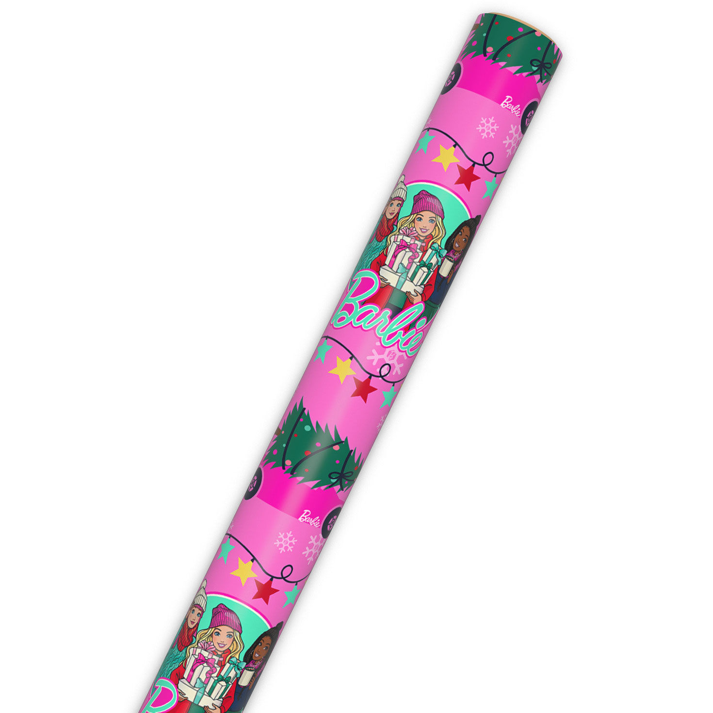 Barbie and Friends Christmas Wrapping Paper Roll Wrap Tube image number 6