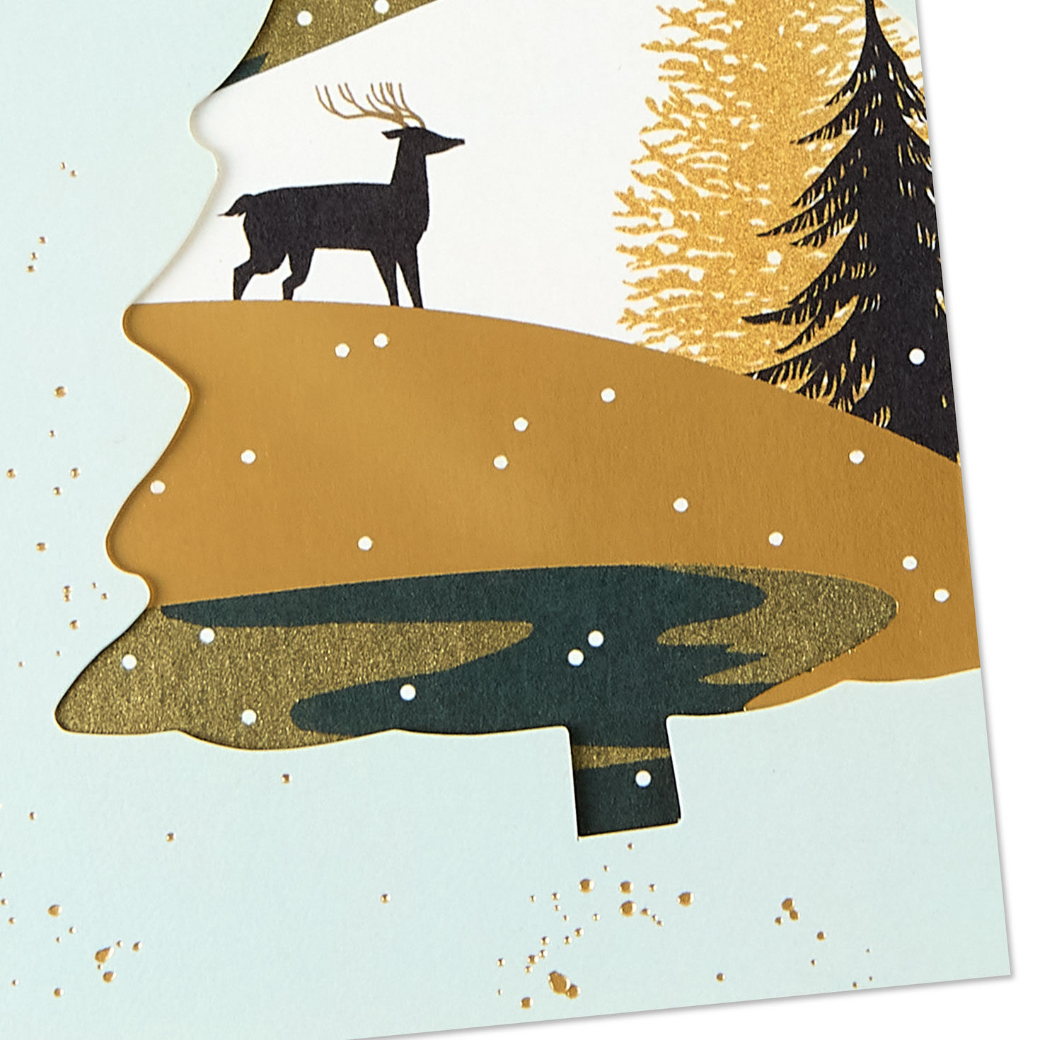 Deer in Winter Scene Son Christmas Card Caard Front Detail image number 6