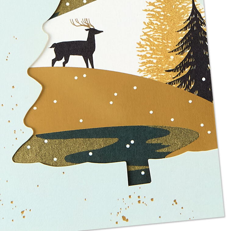 Deer in Winter Scene Son Christmas Card Caard Front Detail image number 6