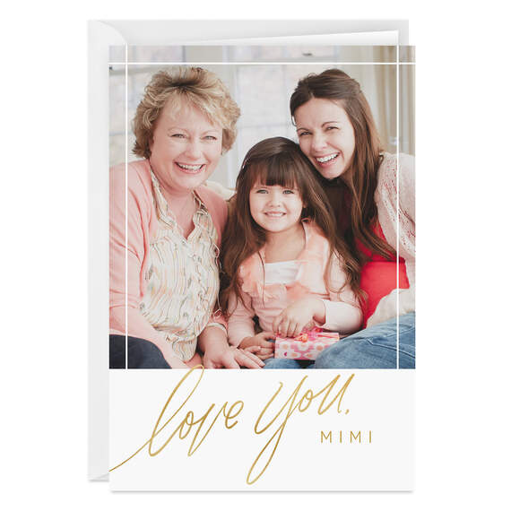 Personalized Elegant Love You Photo Card, , large image number 1