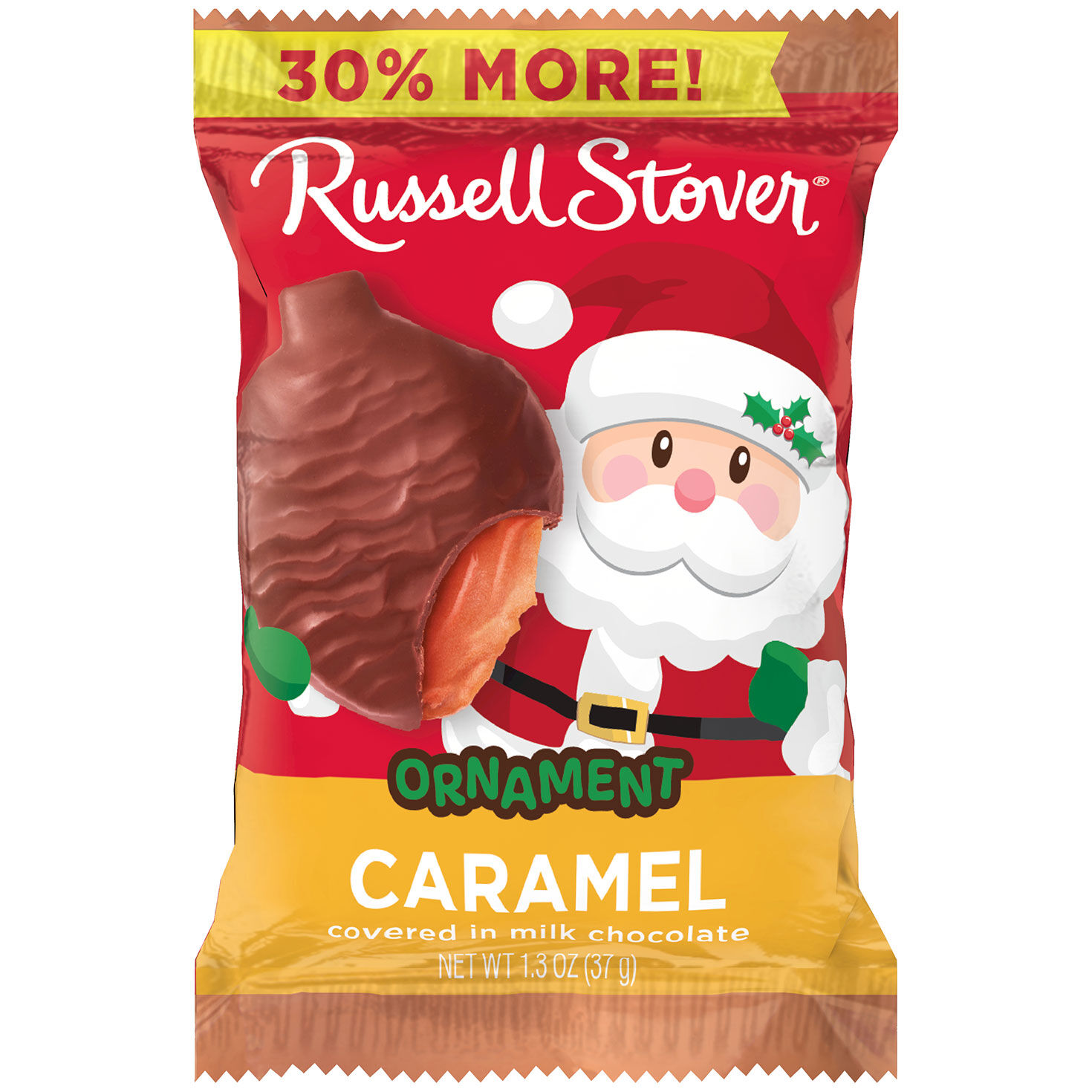 Russell Stover Milk Chocolate Caramel Ornament, 1.3 oz.