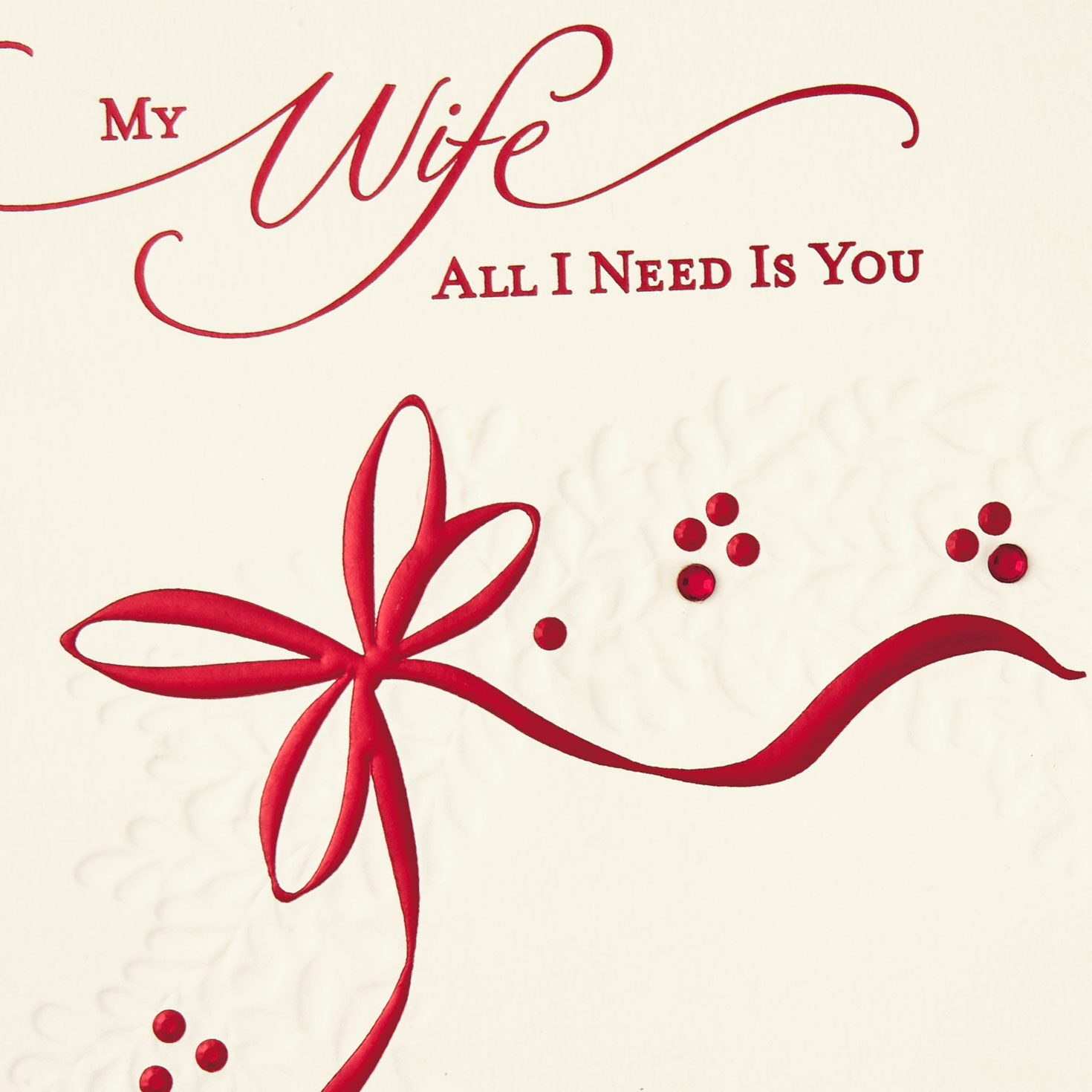 Red Ribbon Romantic Card for Wife Card Front Detail image number 5