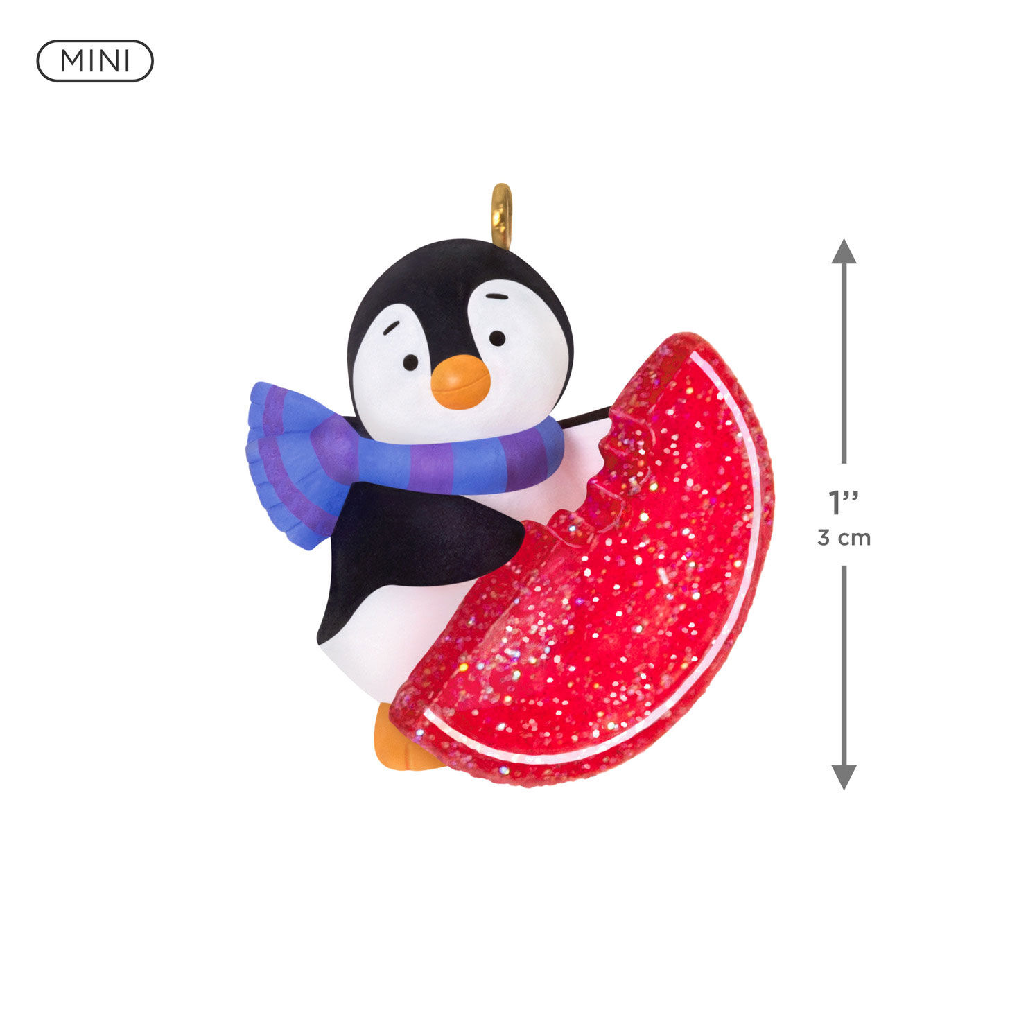 Penguin With Fruit Slice Candy Keepsake Ornament measurement image number 3
