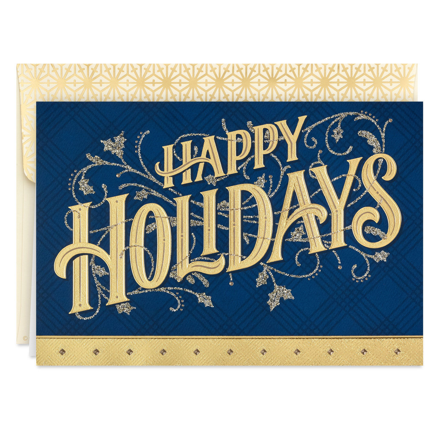 Sparkling Navy Boxed Christmas Card Pack card front image number 2