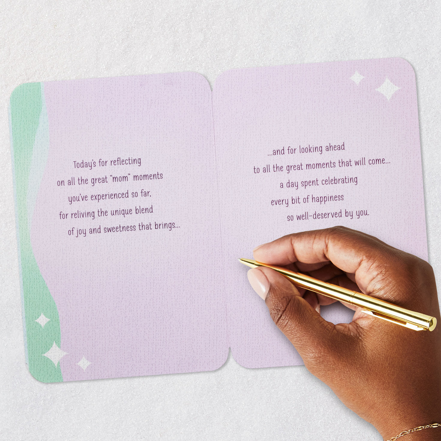 Pastel Abstract and Retro Diamonds Mother's Day Card Signing card image number 7