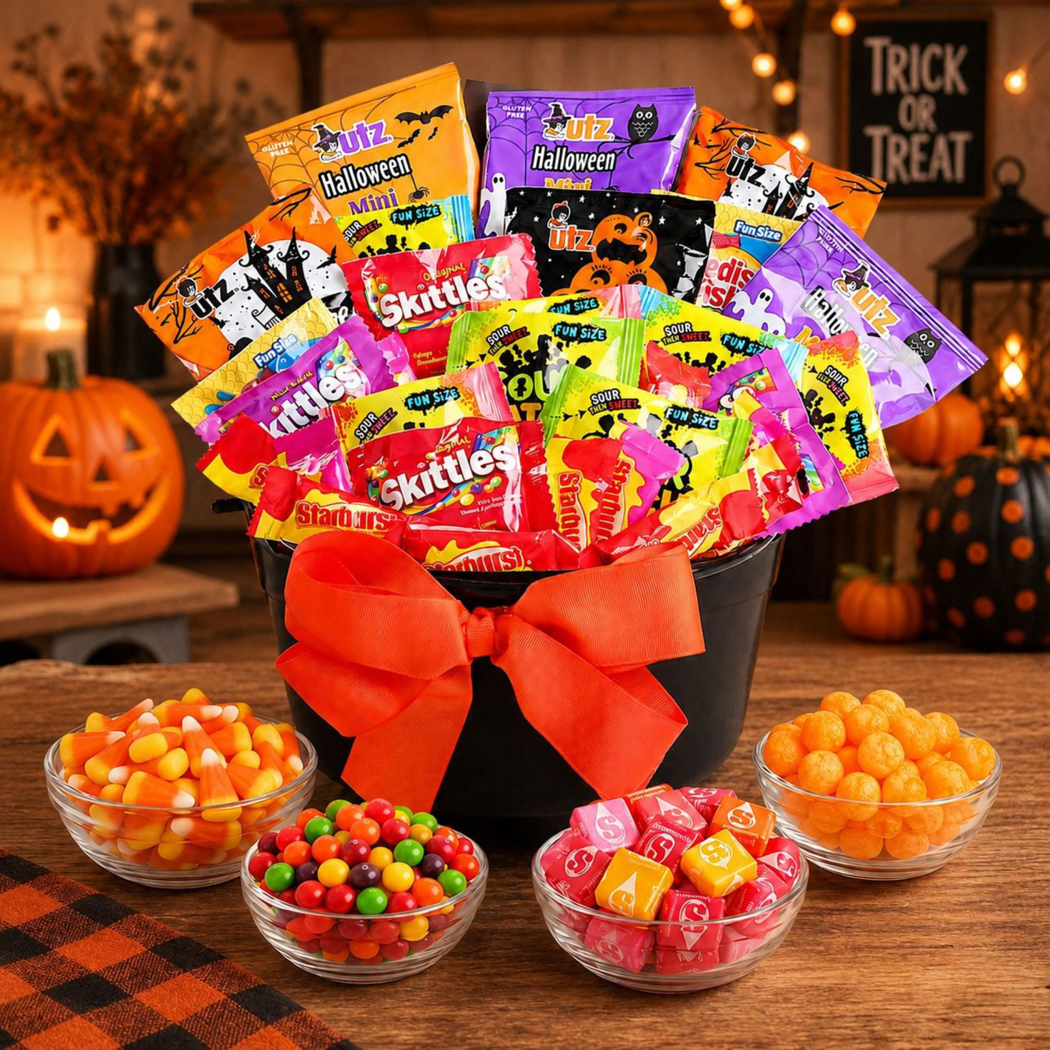 Witch's Cauldron of Treats Halloween Gift Basket in use image number 2