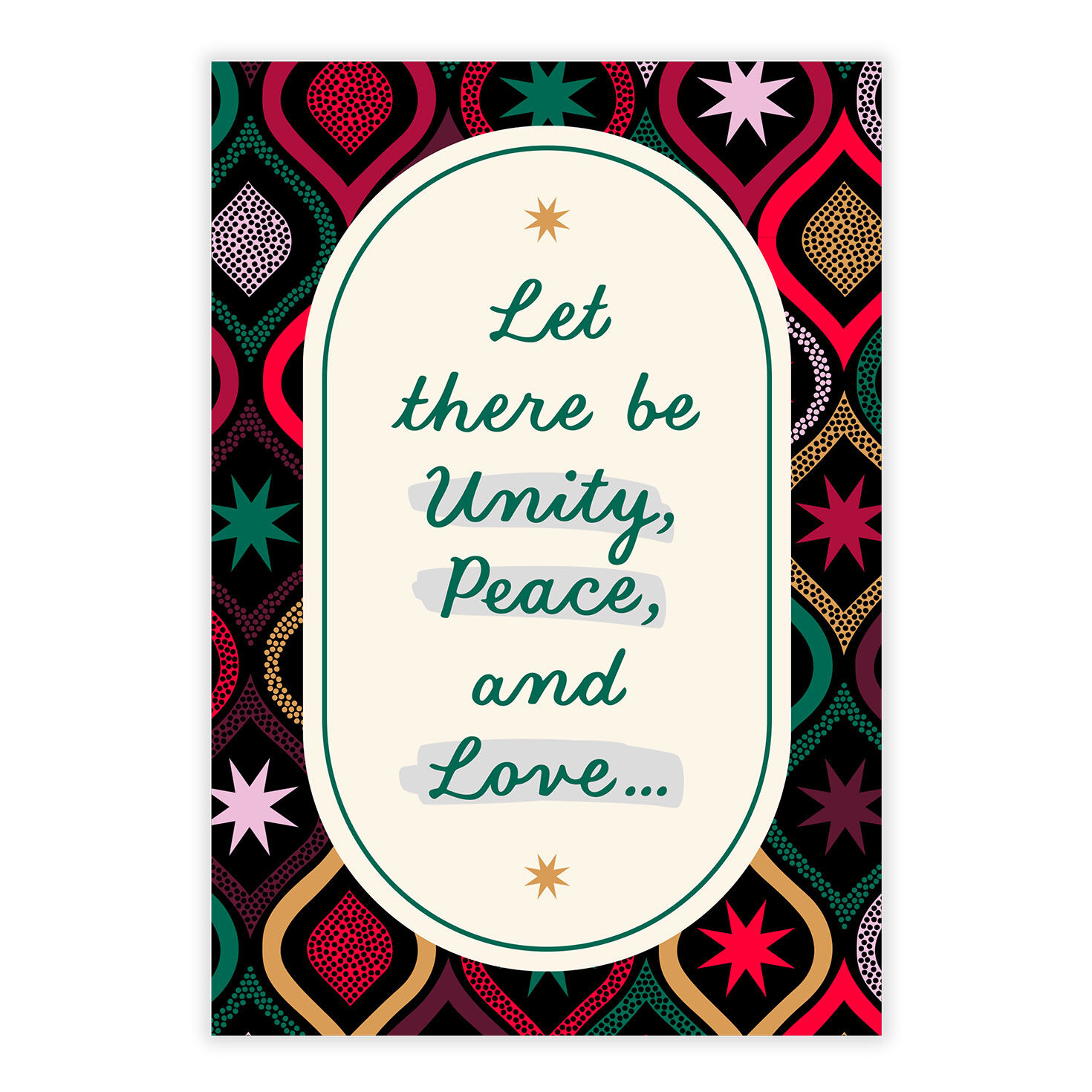 Bobbles Stars Pattern Personalized Kwanzaa Card front image number 2