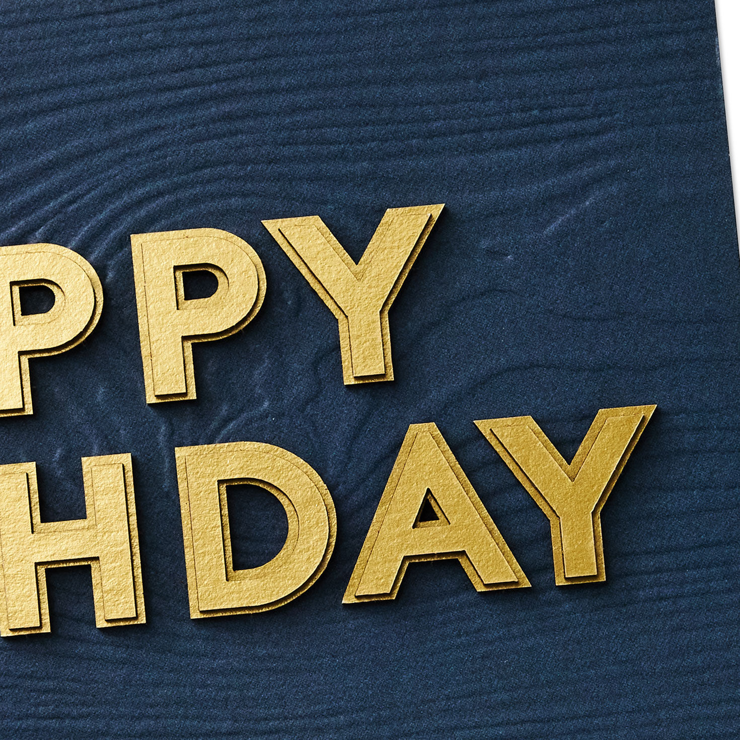 Gold Letters on Wood Grain Birthday Card Card Front Detail image number 4