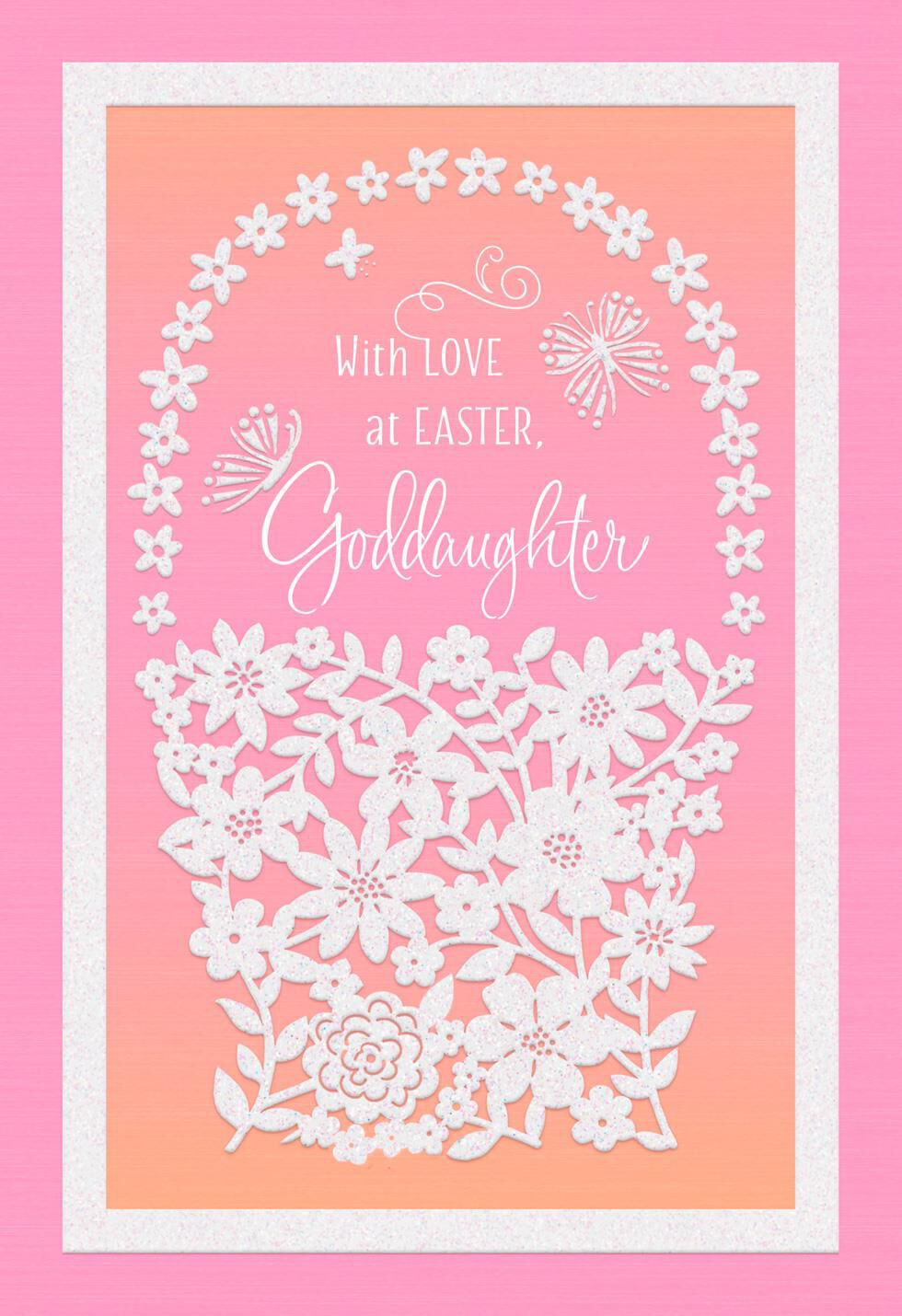 Flower Basket Easter Card for Goddaughter
