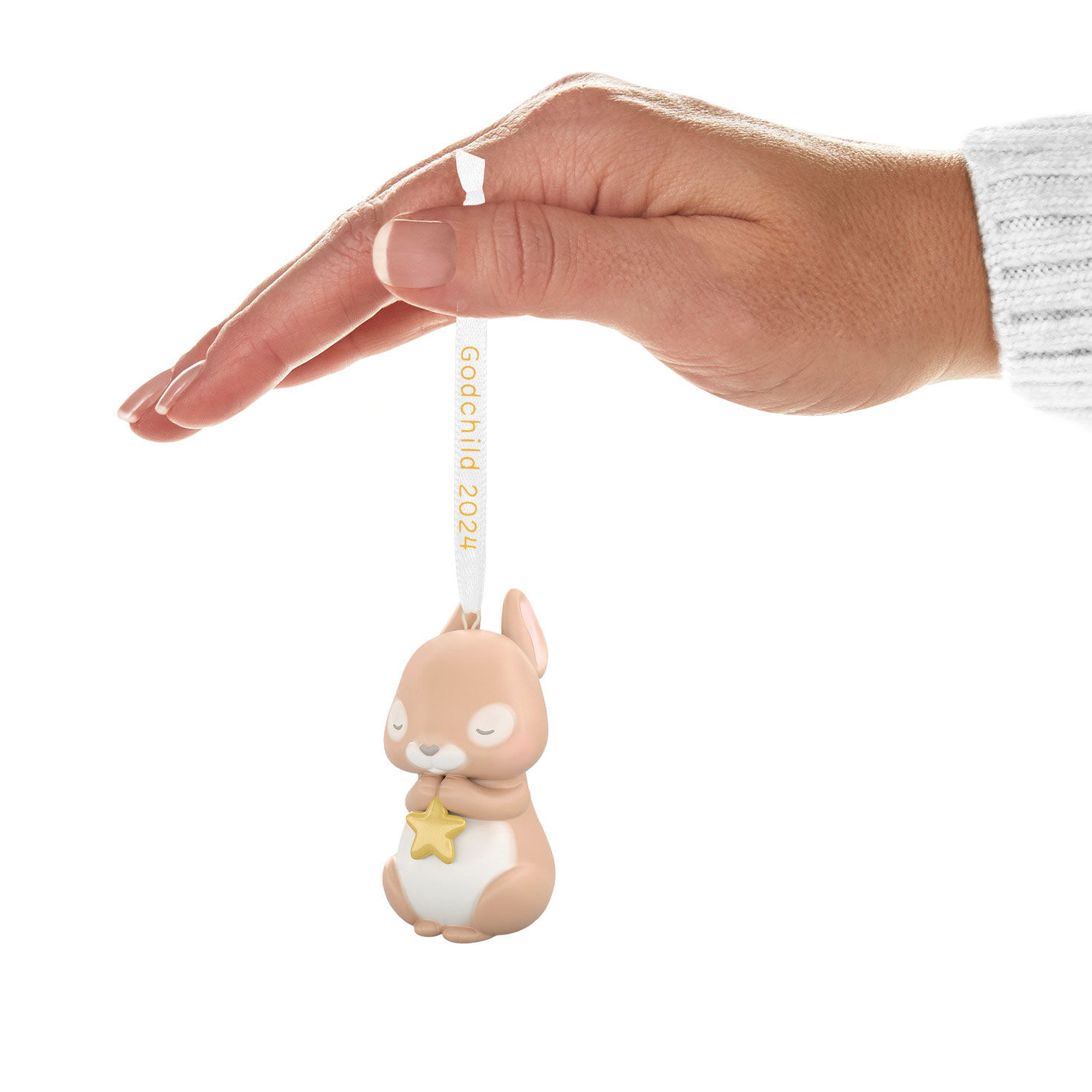 Godchild Bunny 2024 Porcelain Ornament Keepsake Ornaments Hallmark
