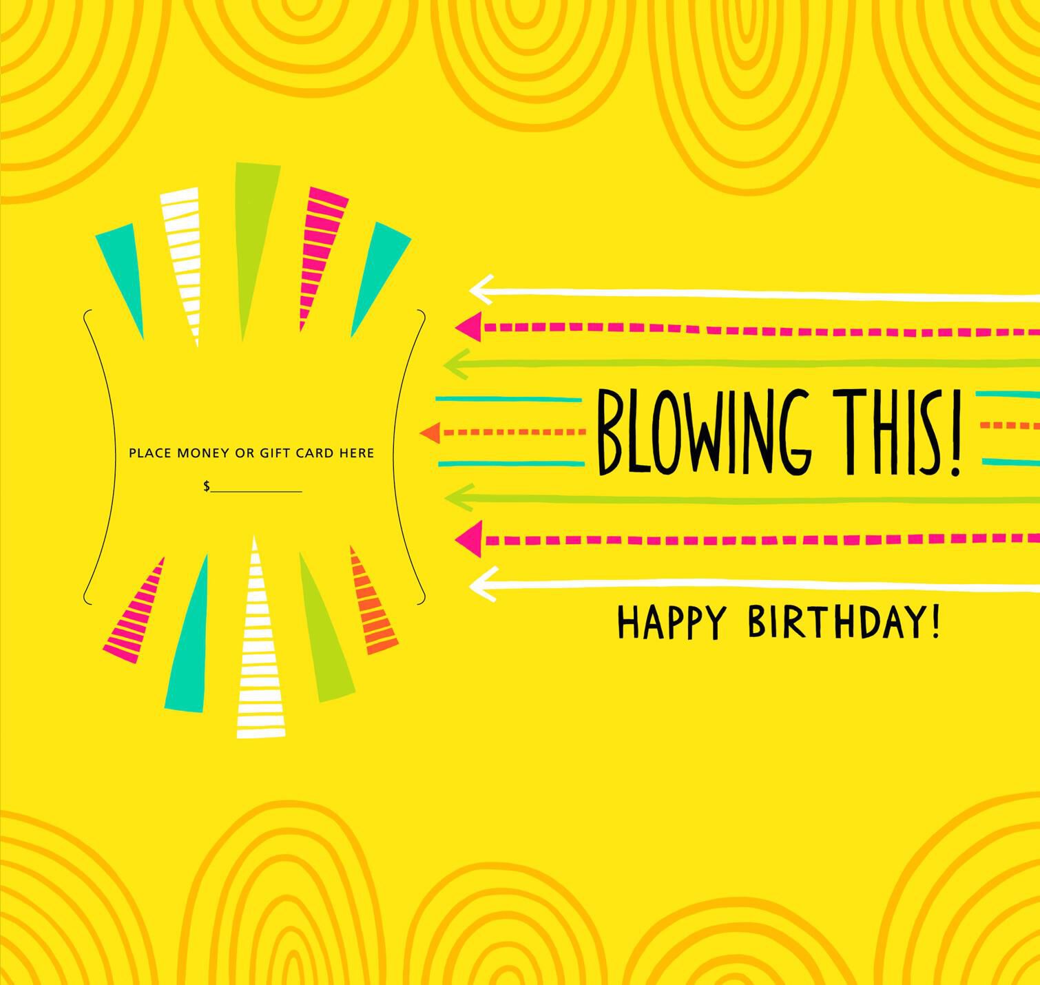 Blow This Money Holder Birthday Card
