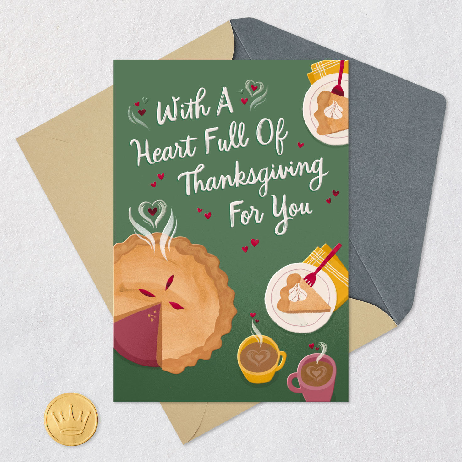 Pie and Coffee Religious Thanksgiving Card for Husband Card Front with Envelope and Gold Seal image number 7