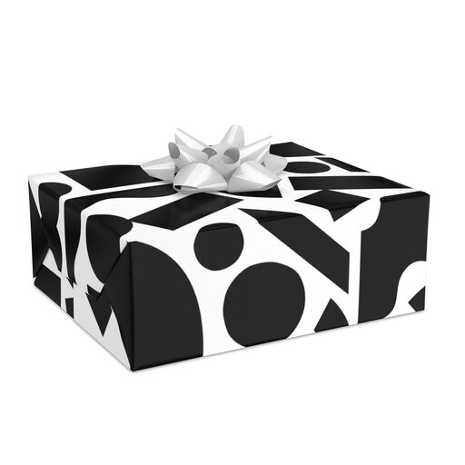 Black and White Mod Shapes Wrapping Paper, 17.5 sq. ft., 