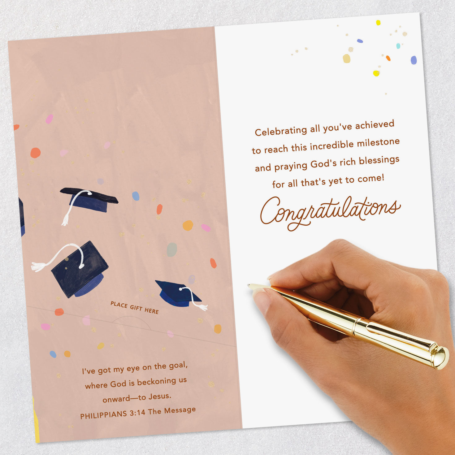 Hands Tossing Caps Money Holder Graduation Card signing card image number 8