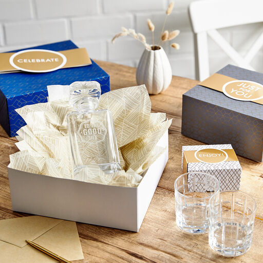 4", 8" and 10" Geometric 3-Pack Gift Boxes With Bands, 