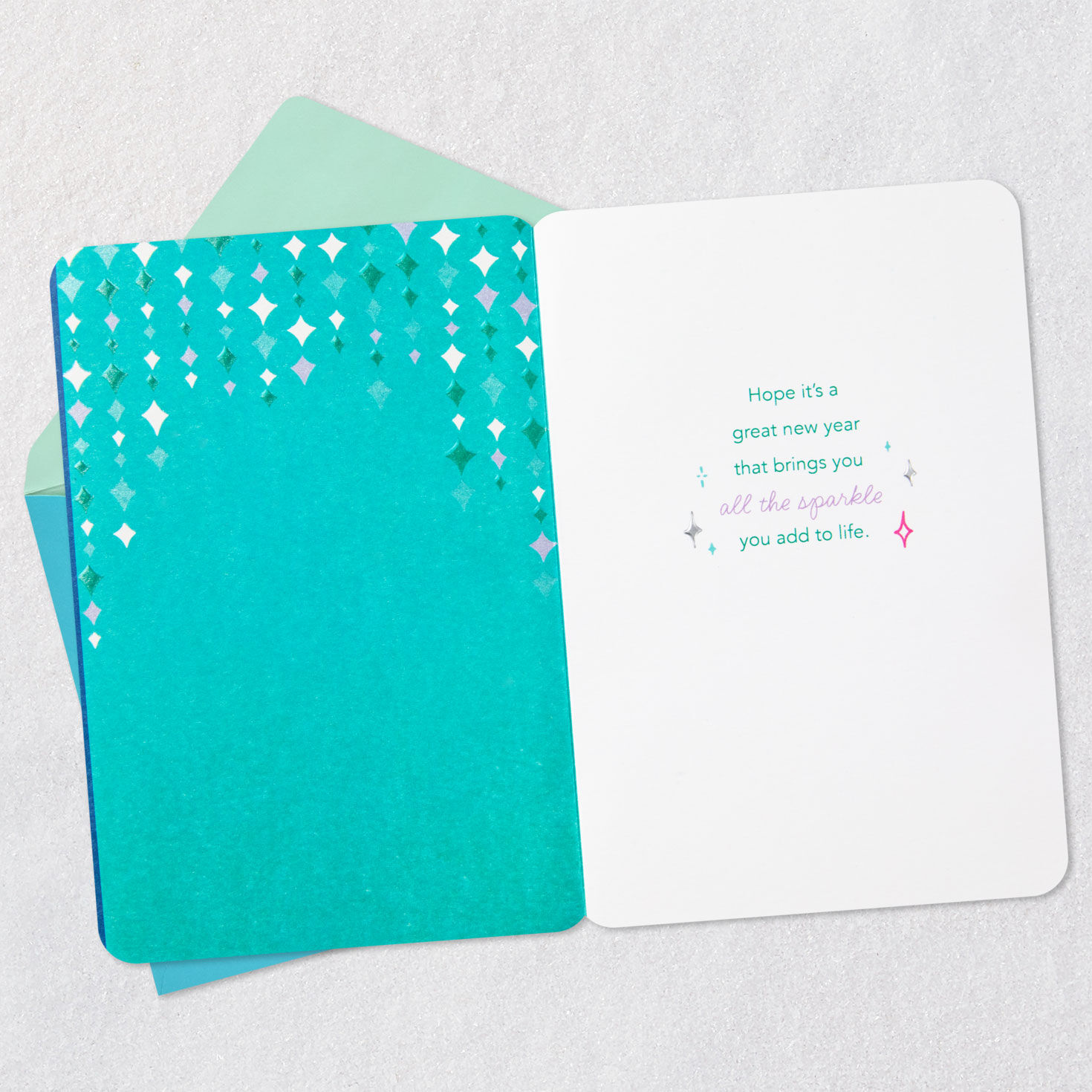 Disco Ball Happy 2026 New Year Card Open card with envelope image number 3