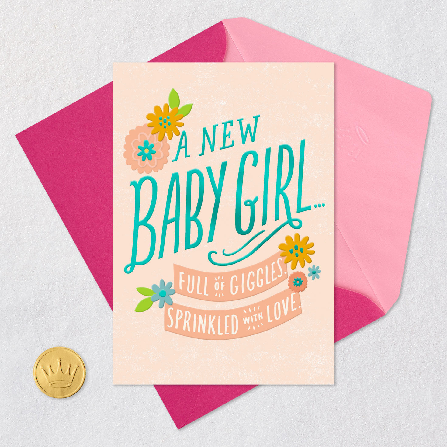 Full of Giggles New Baby Girl Card for only USD 3.99 | Hallmark