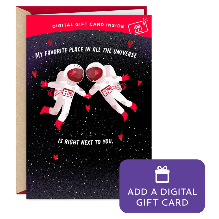 Love You to the Moon and Back Gift Card Greeting Romantic Valentine's Day Card