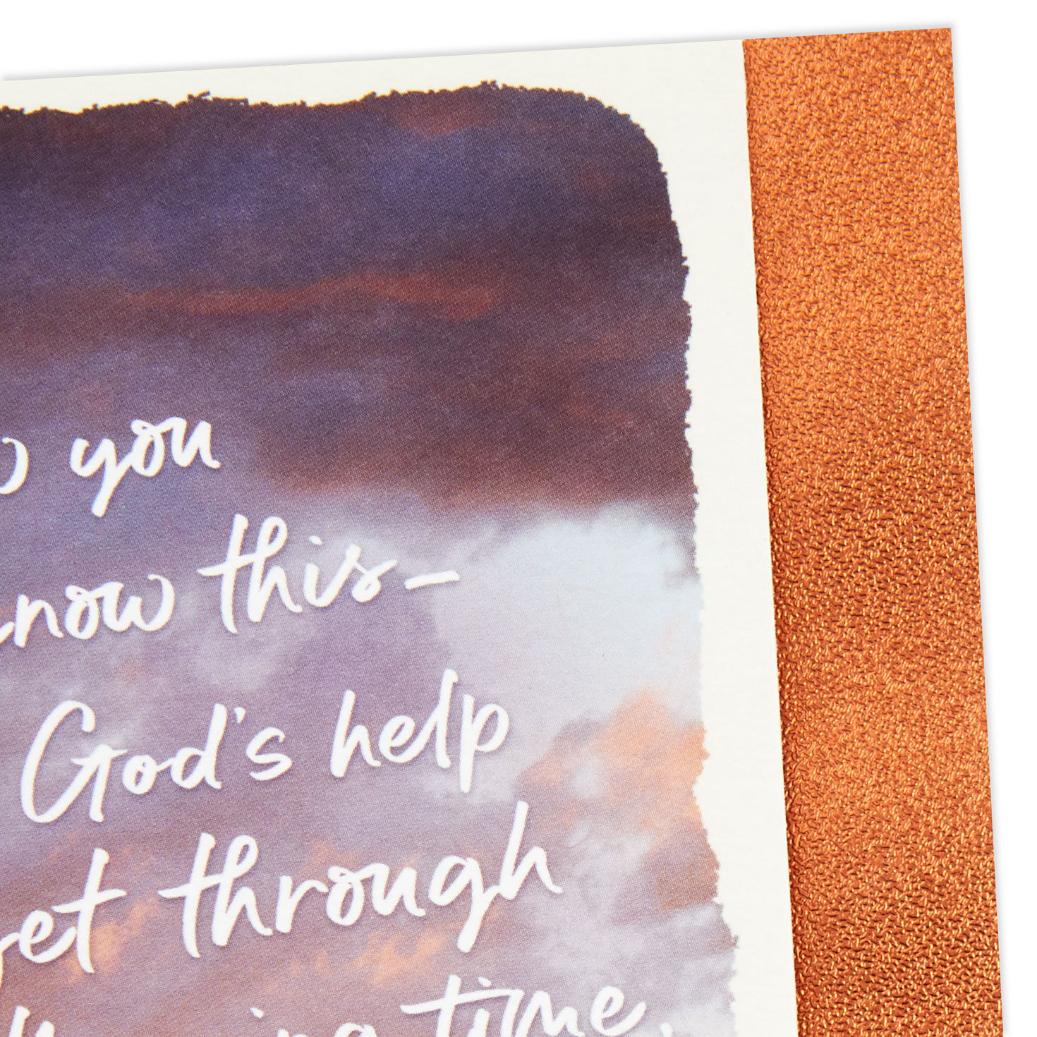 Sunset Clouds Religious Encouragement Card Card Front with Envelope and Gold Seal image number 5