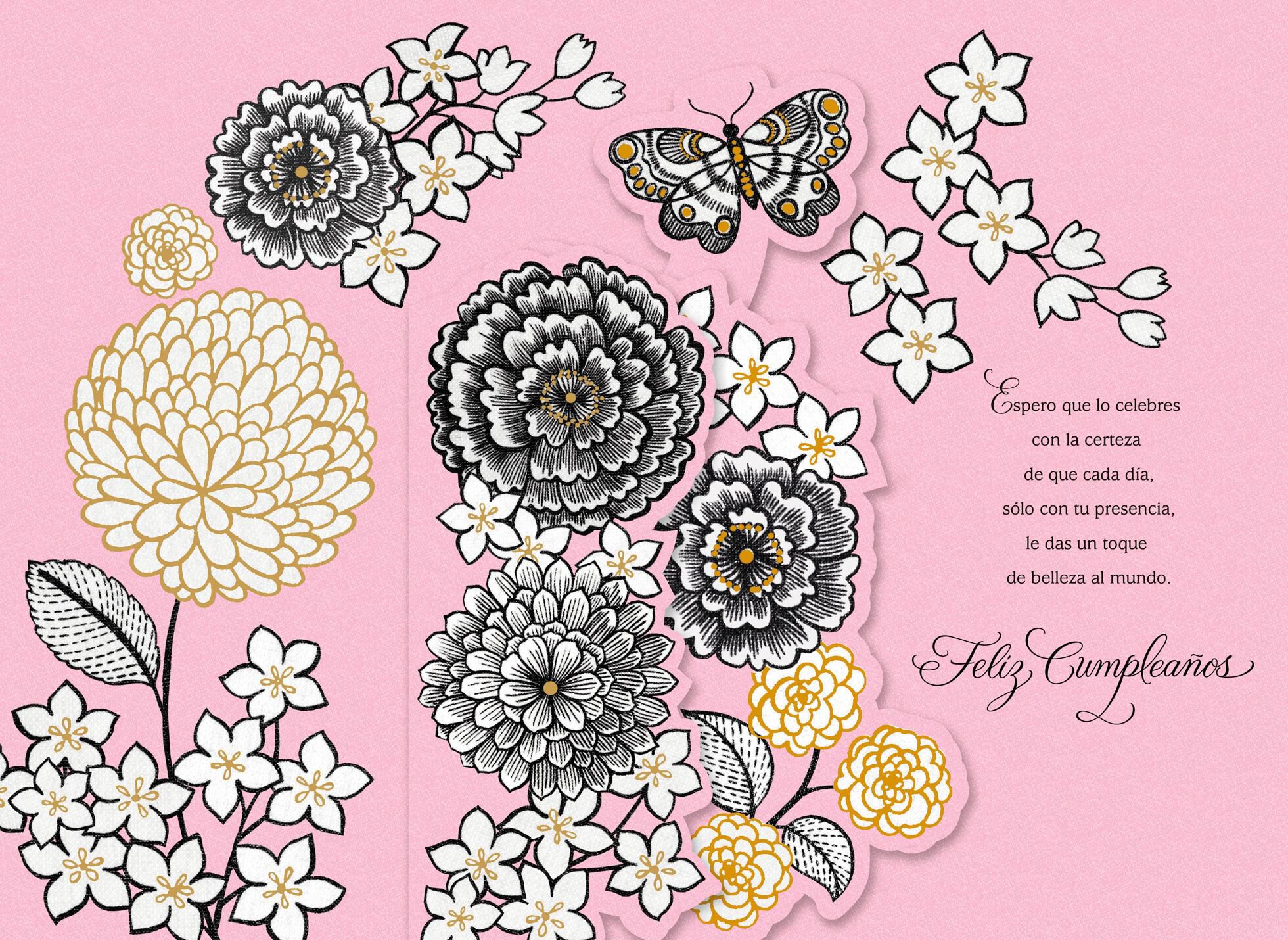 A Very Special Day Flowers Spanish-Language Birthday Card