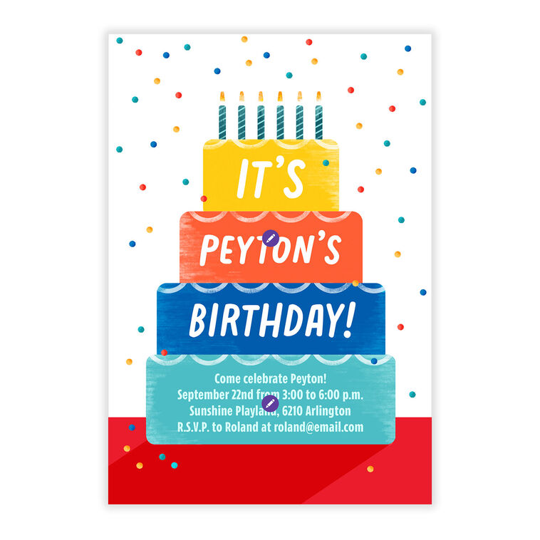 Cake. Invite Confetti Cake Flat Birthday Invitation - Invitations | Hallmark