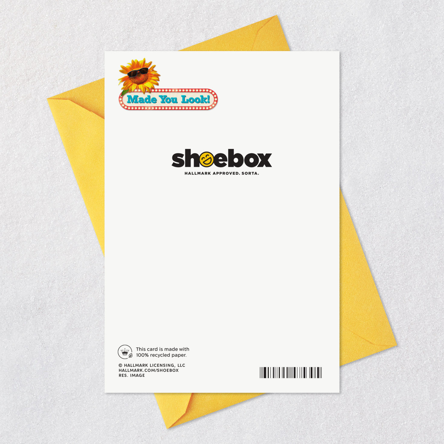 Sunflower in Sunglasses Thinking of You Card Card Back with Envelope image number 7