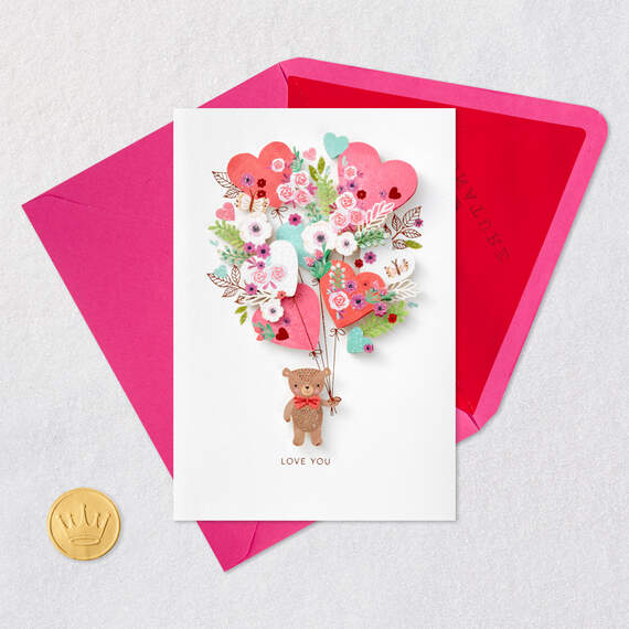 Love You Bear With Balloons Mother's Day Card, , large image number 5