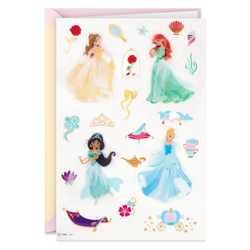 Disney Princesses Magical Wishes Birthday Card With Stickers, 
