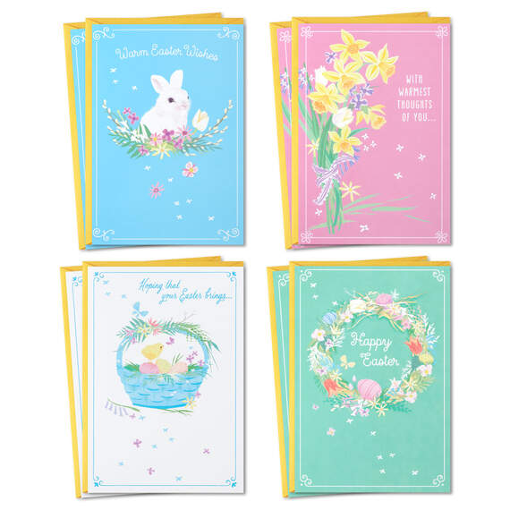 Sweet Illustrations Assorted Easter Cards, Pack of 8
