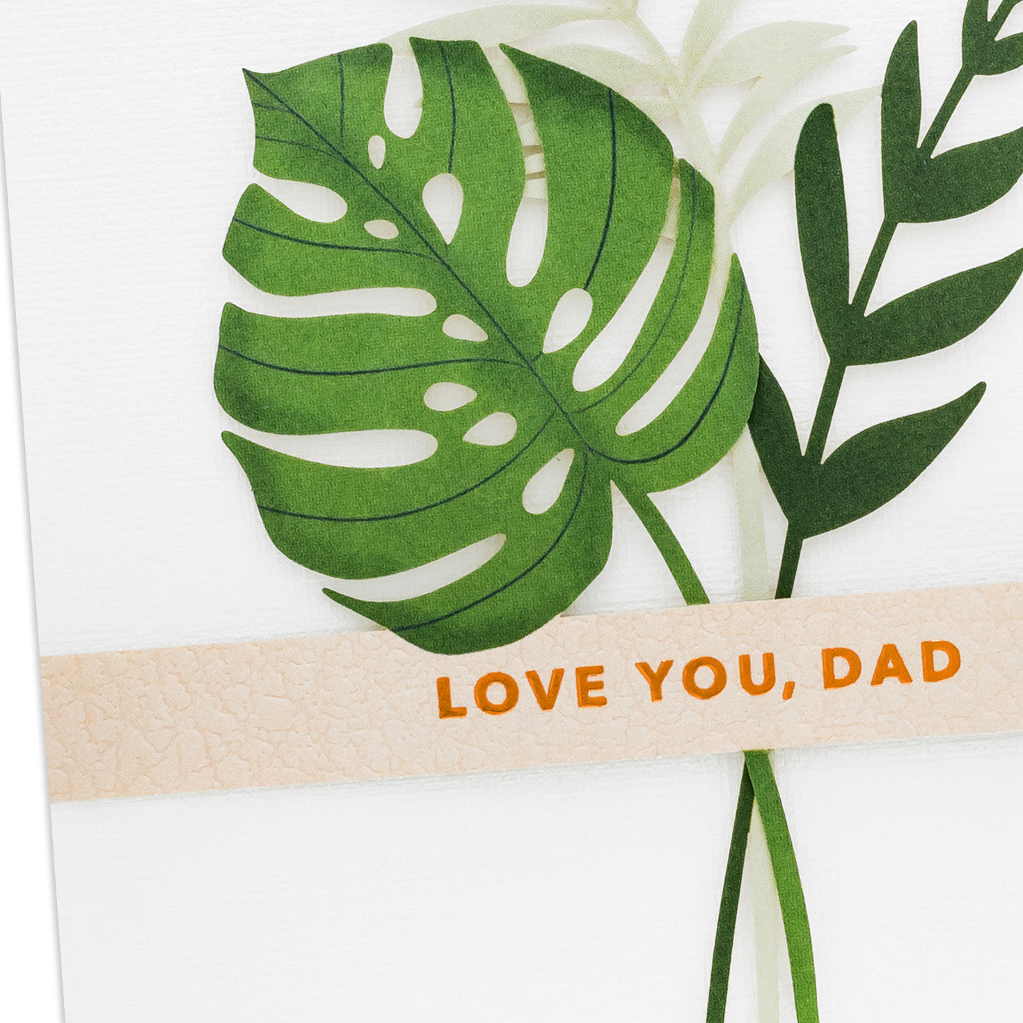 Tropical Leaves Love Father's Day Card for Dad Card Front Detail image number 4