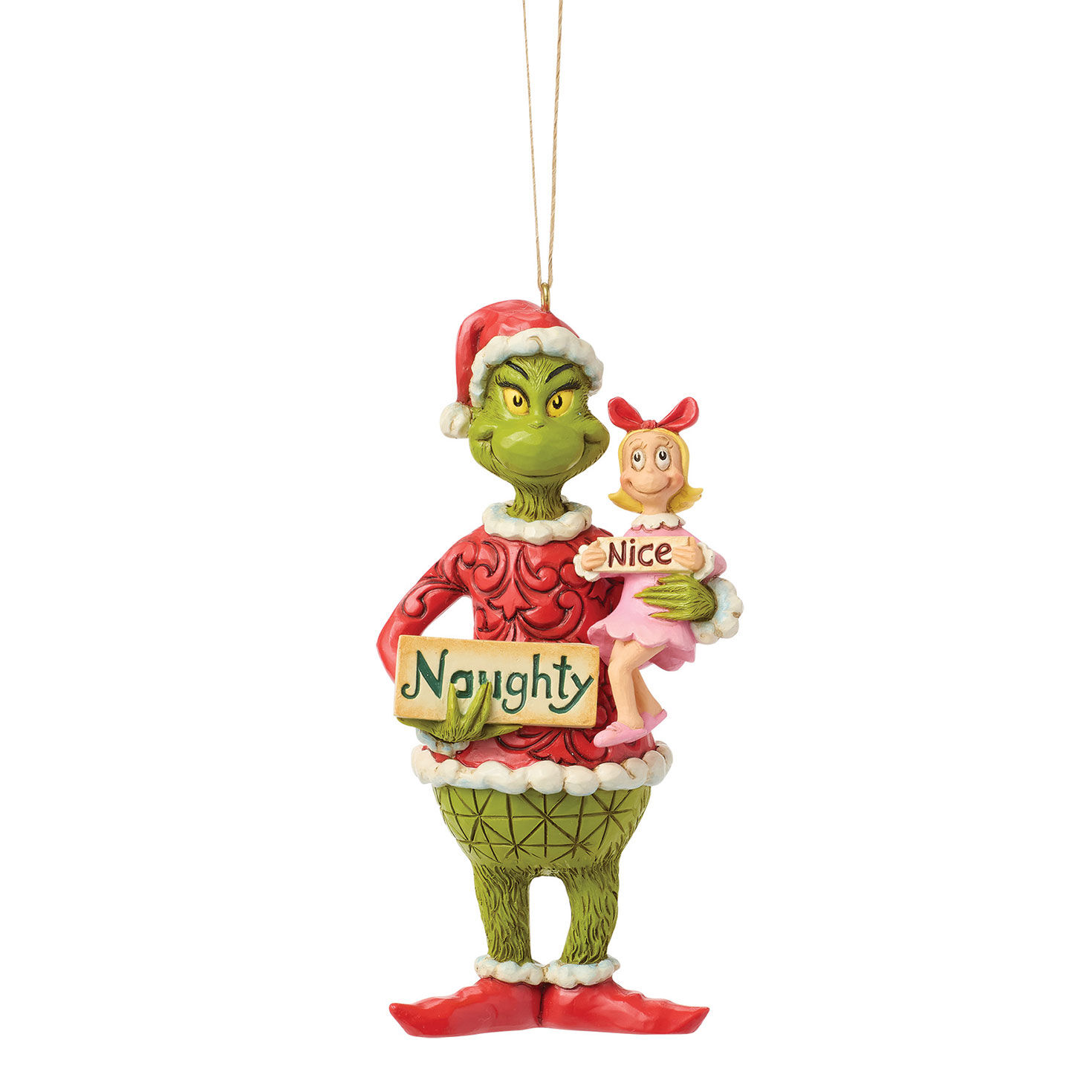 Jim Shore Grinch and Cindy-Lou Naughty Nice Ornament, 5"