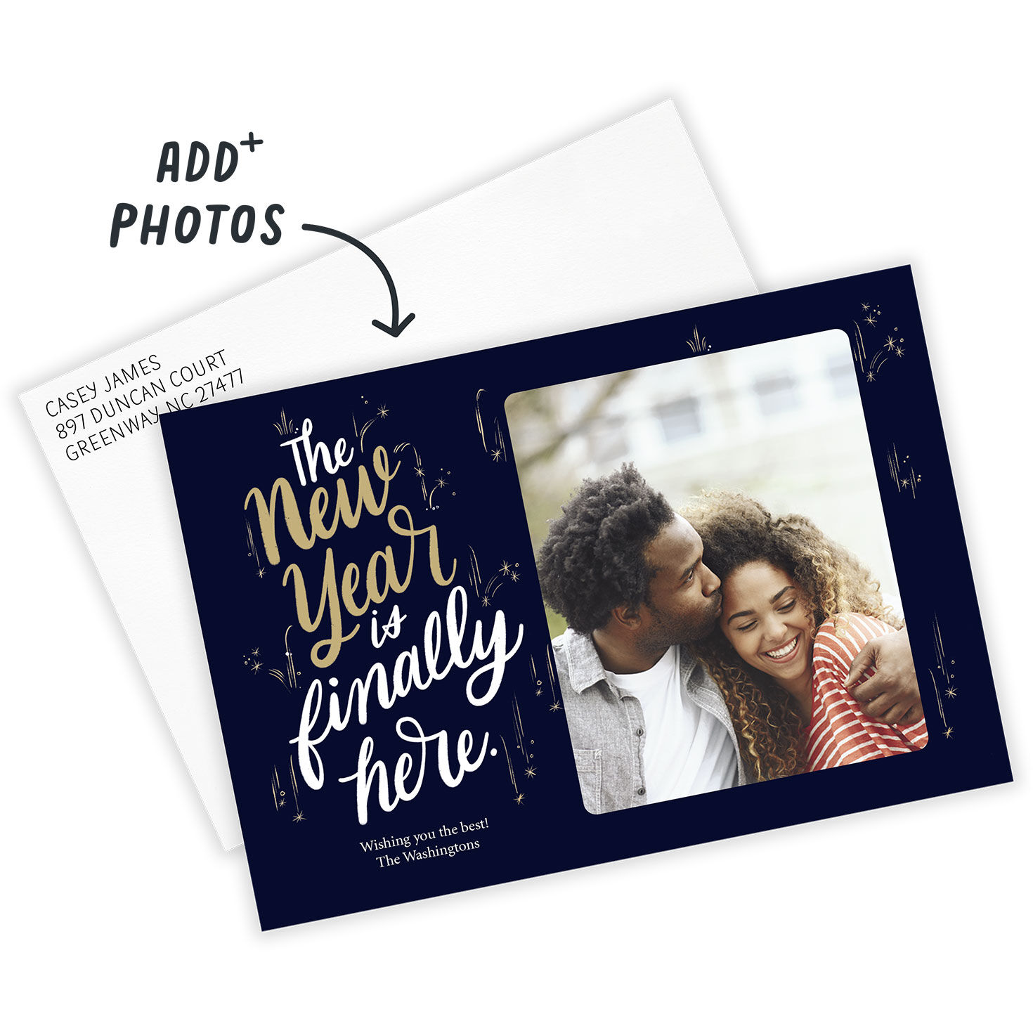 Celestial Flat New Year Photo Card, , large image number 2